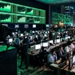 PSX KSE-100 rally trading floor green boards