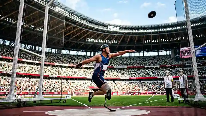 Haider Ali wins silver at the Asian Para Games: discus throw final action inside the Nagoya stadium