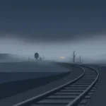 Somber railway track at dusk in memory of the Spain train crash victims near Toledo
